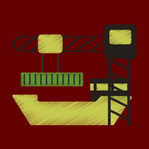 Flat icon in shading style container loading vector image