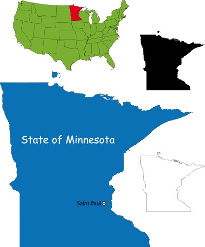 Minnesota State Map Vector Image