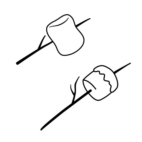Roasted Marshmallow on Stick Vector Image