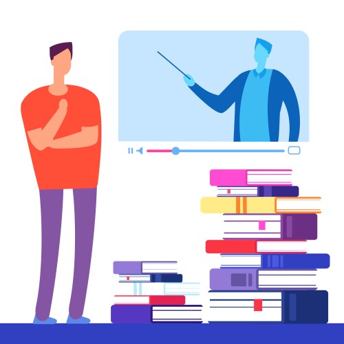 Preparation For Learning New Knowledge Online Vector Image