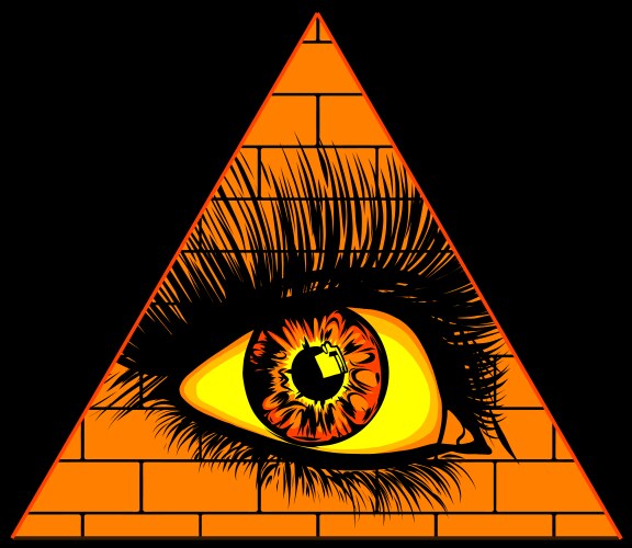 Eye providence all seeing in triangle Vector Image
