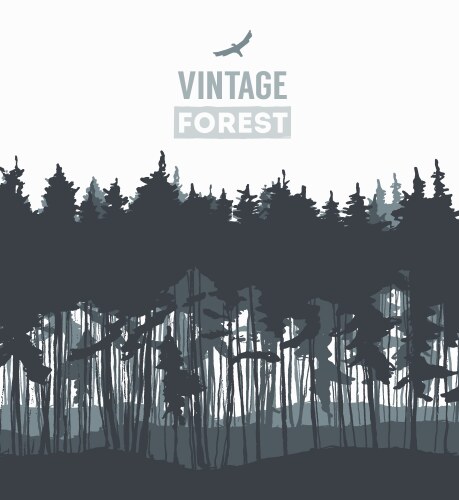 Pine forest hand drawn sketch Royalty Free Vector Image