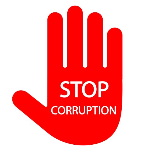 Stop corruption paint grunge sign Royalty Free Vector Image