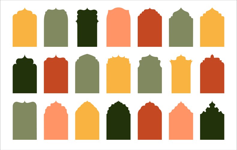 Islamic Arch Patterns Vector Image