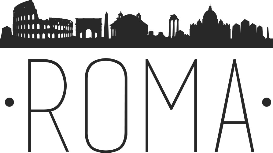 Rome italy skyline silhouette city Vector Image