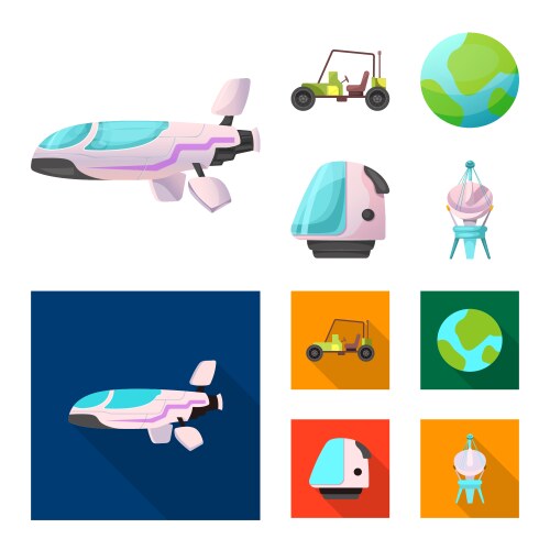 Isolated object of mars and space icon set vector image