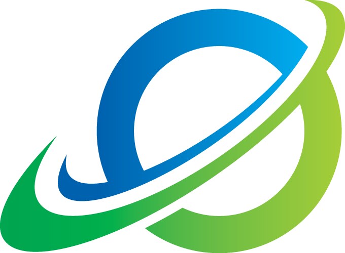 Round orbit technology logo Royalty Free Vector Image