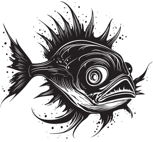 Phantom predator angular anglerfish symbolism Vector Image
