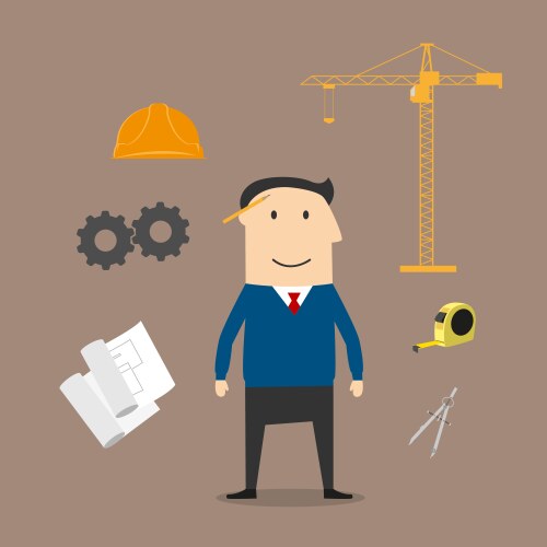 Engineer and construction industry icons vector image