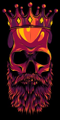 Skull wearing a king crown Royalty Free Vector Image