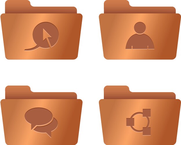 02 internet icons copper Vector Image