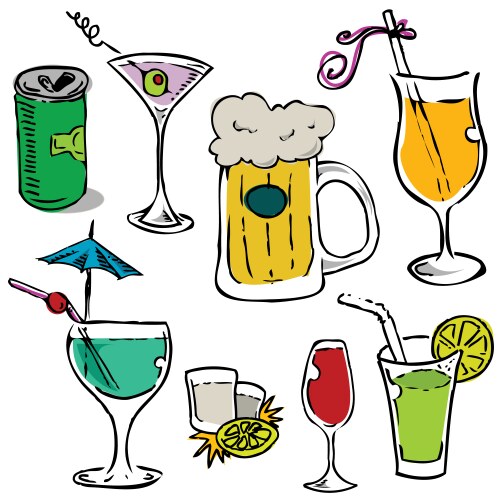 Alcohol glass set vector image