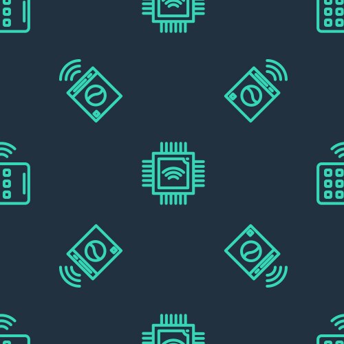 Set line processor with microcircuits cpu smart vector image