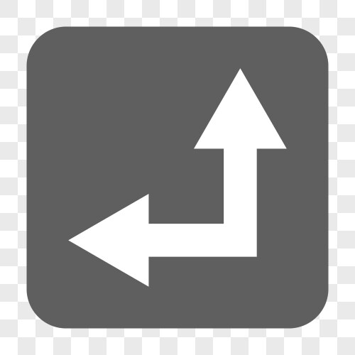 Bifurcation arrow left up rounded square button vector image