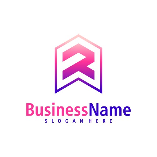Initial r logo design template letter Royalty Free Vector