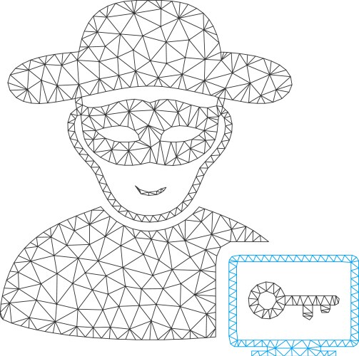 Computer hacker polygonal frame mesh vector image