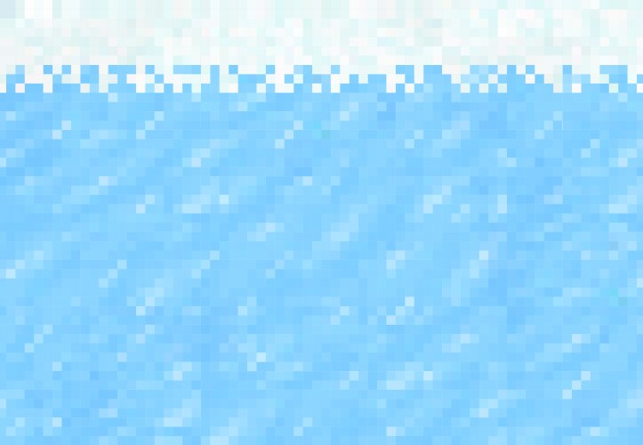 cubic pixel game snow ice and water blocks vector image