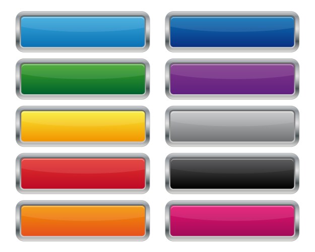 Metallic buttons Royalty Free Vector Image - VectorStock