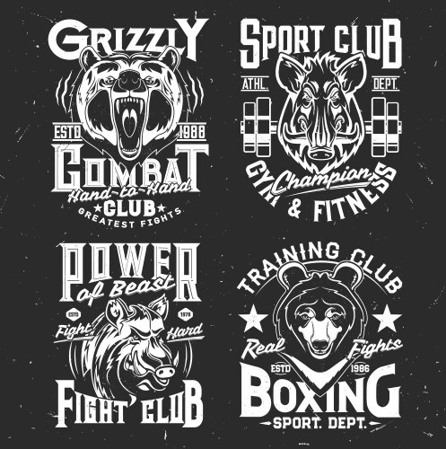 Wild Animal Sport & Fight Prints Vector Image