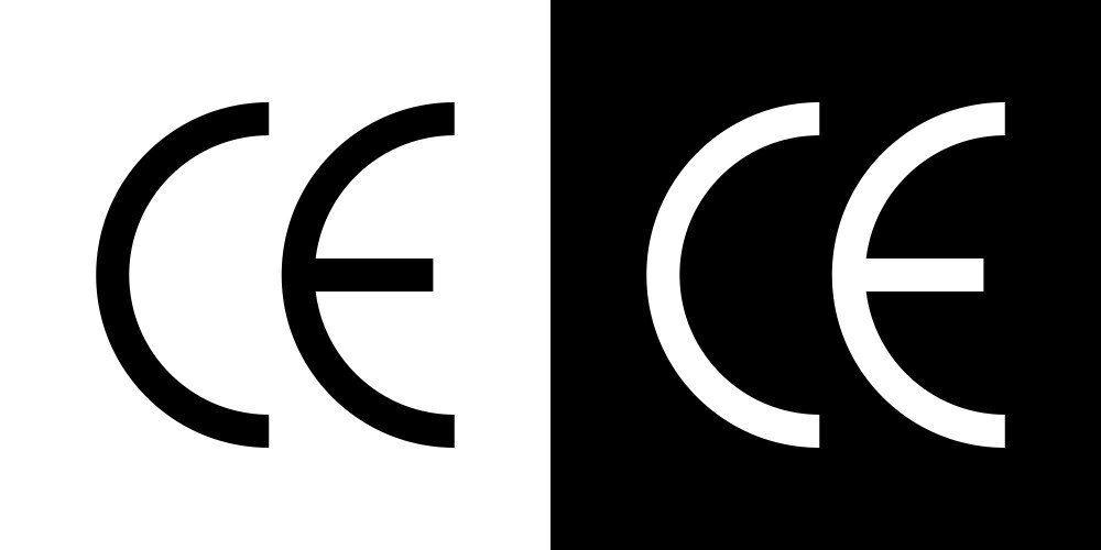 ce icon symbol european certificate mark vector