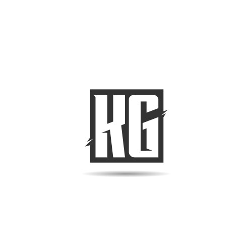 initial letter kg logo template design vector image