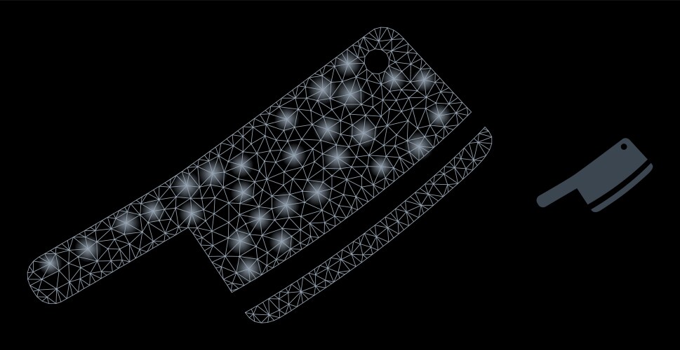 Mesh net butchery blade with shiny wire vector image