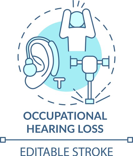Occupational hearing loss concept icon vector image