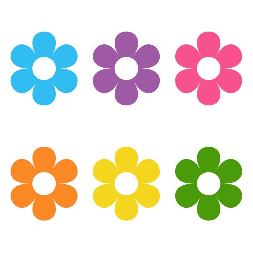 Retro Flower Icon Set Vector Image