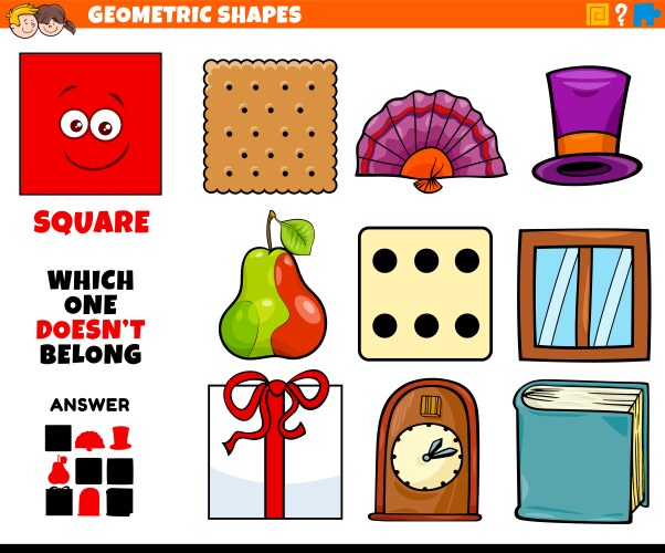 Circle shape educational game for kids Royalty Free Vector