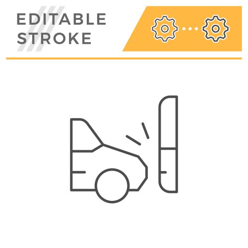 car accident editable stroke line icon vector image