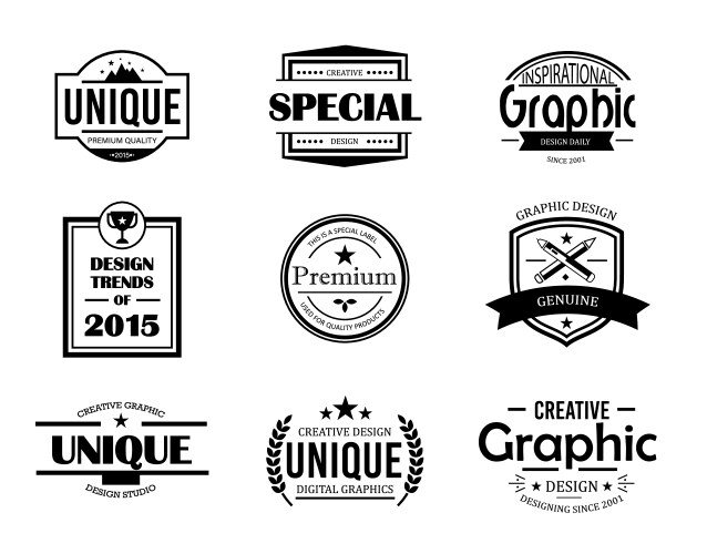 Variety badge elements set Vector Image