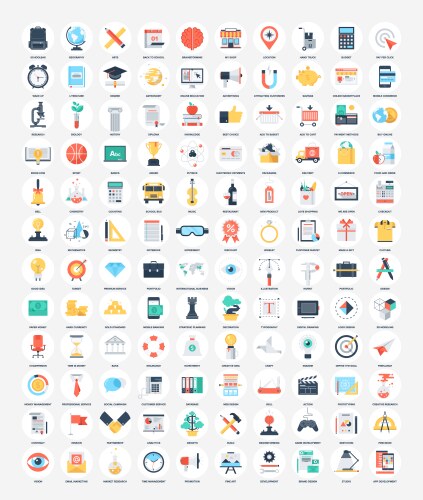 Flat web icons Royalty Free Vector Image - VectorStock