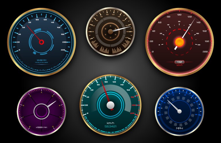 Vector Rpm Speedometers RPM Gauge Display (541818) – Royalty-Free Vector | VectorStock