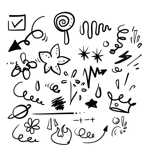 hand drawn doodle element icon isolated background vector image