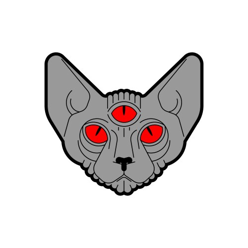 Satanic Cat Demon Symbol Vector Image