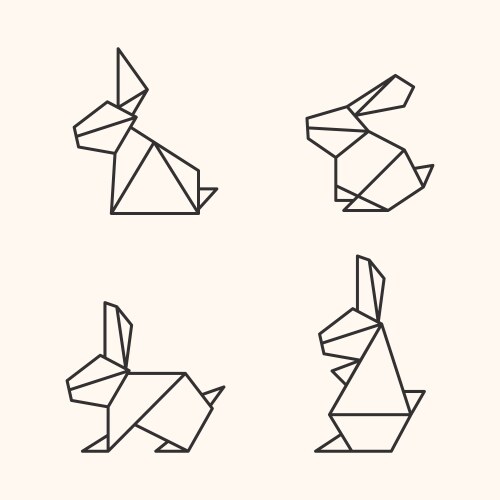 Rabbit paper origami toy Royalty Free Vector Image