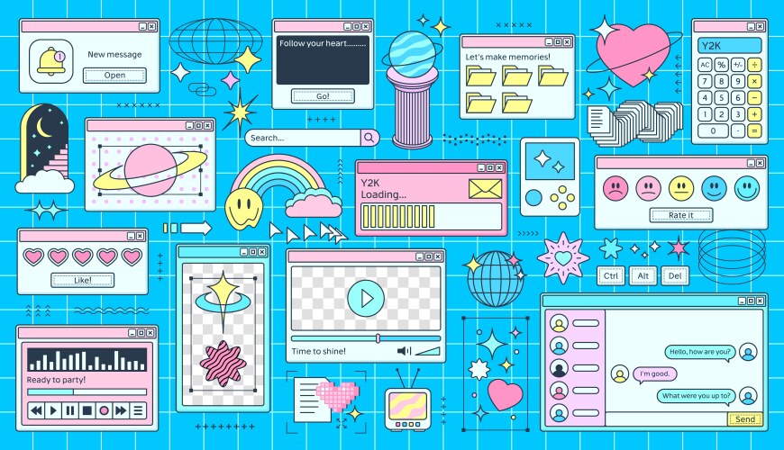 Y2K Computer Desktop - Loading Screen vector image