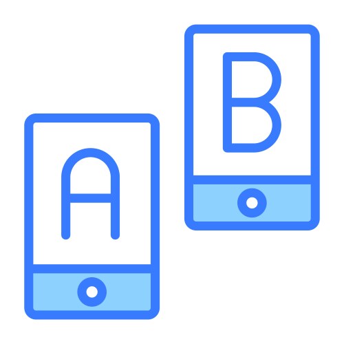 Ab testing icon user interface as a simple sign vector image