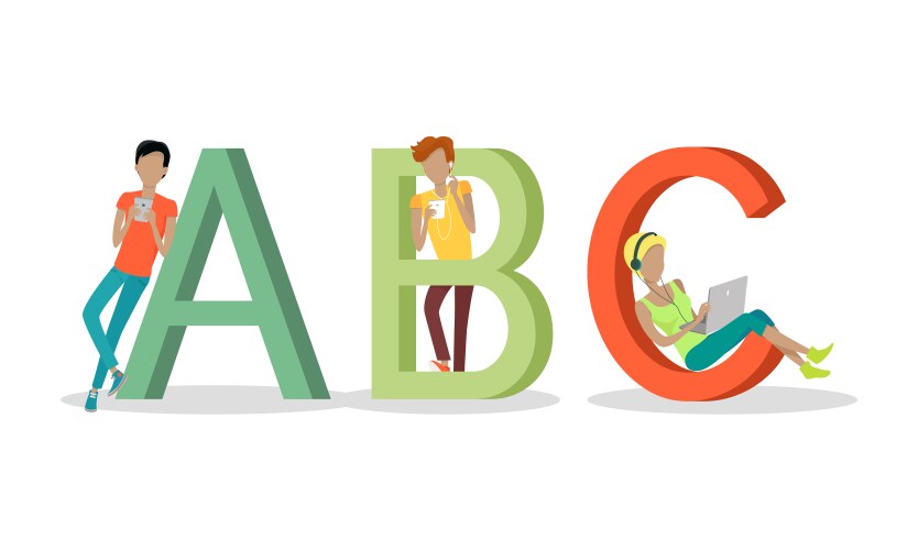 Gadget alphabet letter - a b c vector image