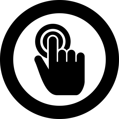 Click on button hand cursor touch screen icon vector image