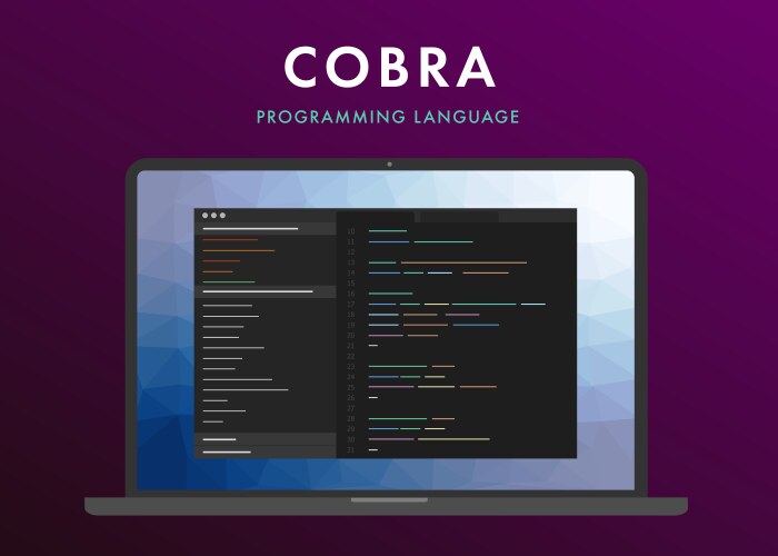 Cobra programming language vector image