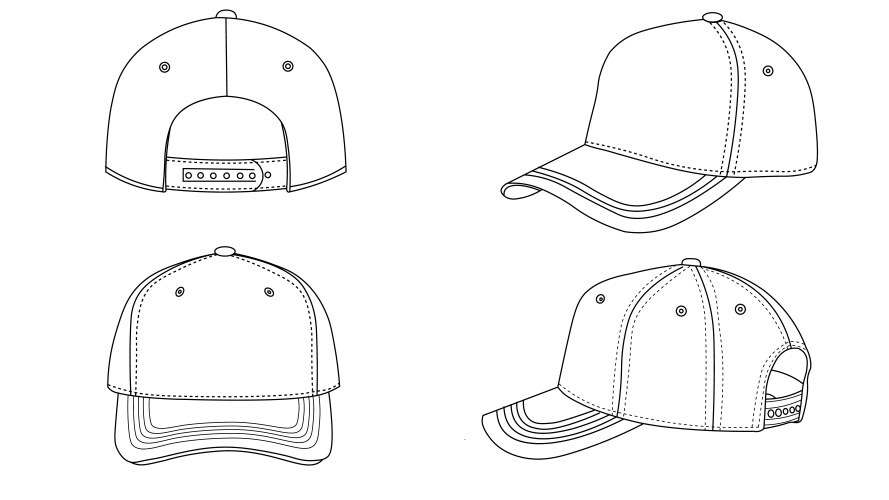 Baseball cap technical sketch Vector Image