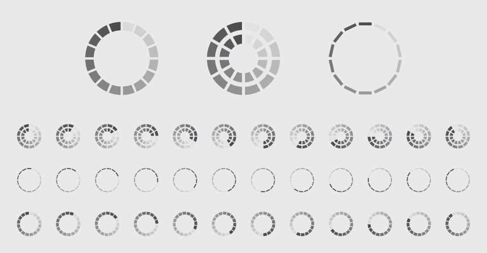 Circular loading buffering icons set vektorbild