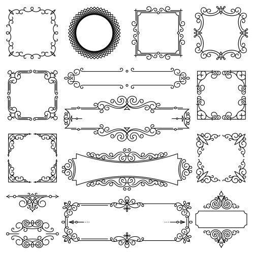 Trendy linear frame with copy space vector image