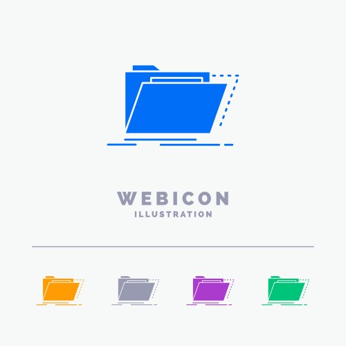 Archive catalog directory files folder 5 color vector image