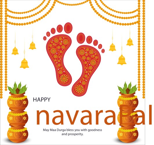 Happy Navratri Banner - Festive India Vector Image