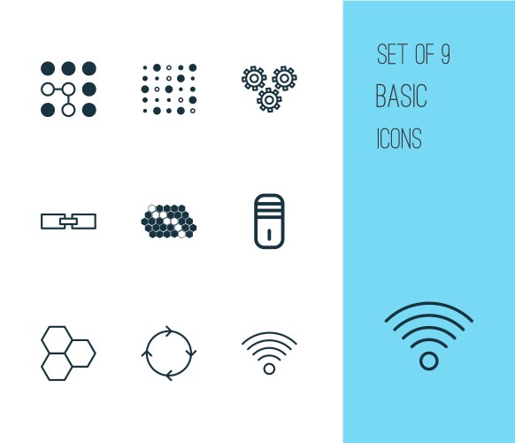 Robotics icons set collection of computing vector image