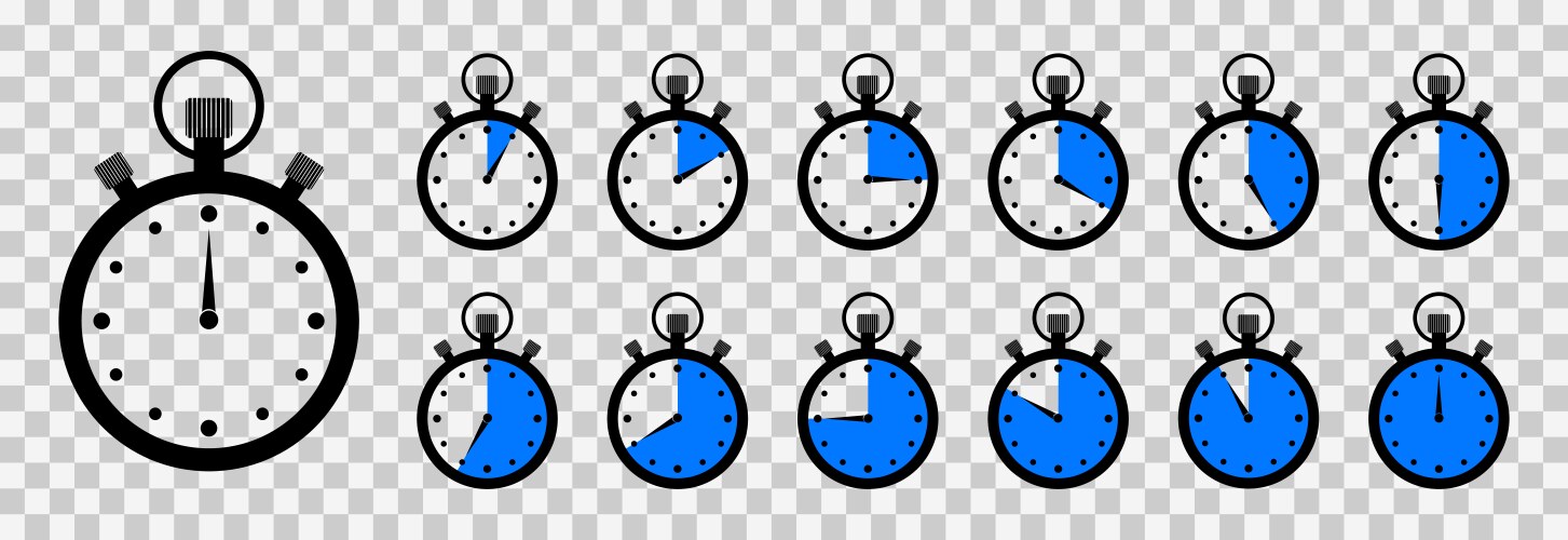 timer and stopwatch clock with countdown time vector image