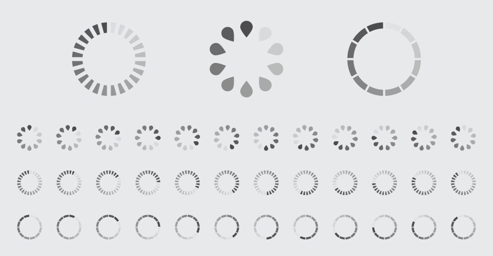 Circular loading buffering icons set vector image
