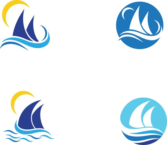 Marine Ship Logo Template Vector Image